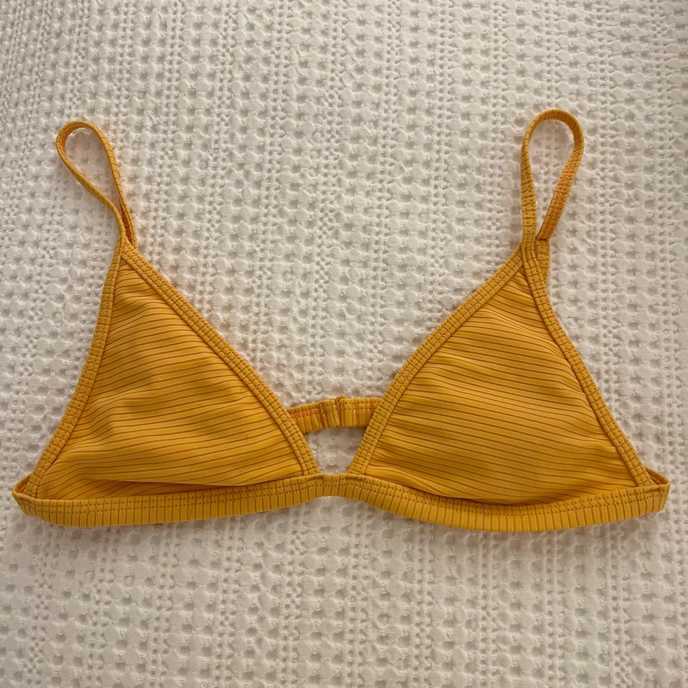 *LA Hearts* Orange Ribbed Bikini Top